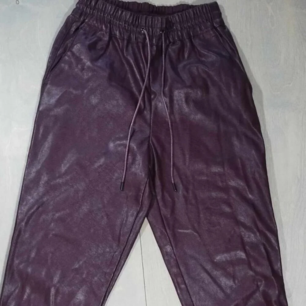 Dynamite Plum‎ Faux Leather Leather Jogger Runs larger.